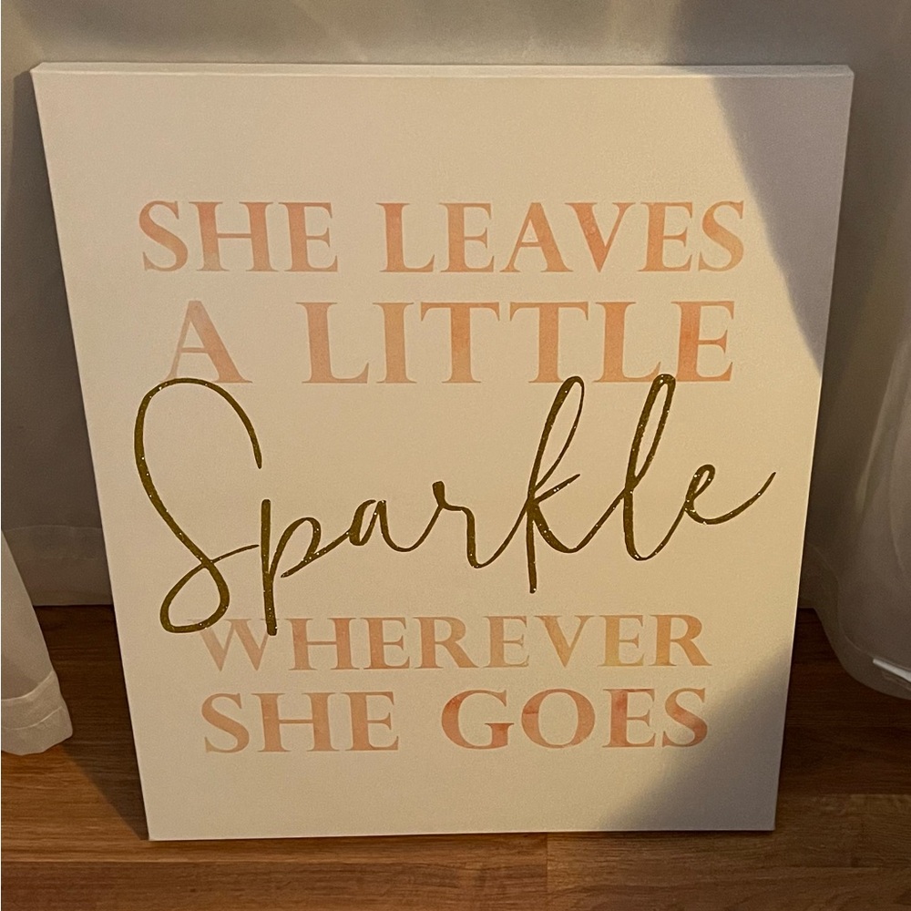 She Leaves A Little Sparkle Wherever She Goes Canvas Wall Art
